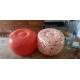 2 Poufs Vintage Gonflables en Plastic Orange