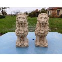 Paire de Lions en Pierre