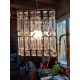 Lustre Vintage Chrome et Pampilles Plastic Transparentes