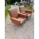 Paire de Fauteuils Vintage Skai Marron