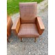 Paire de Fauteuils Vintage Skai Marron