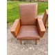 Paire de Fauteuils Vintage Skai Marron