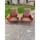 Paire de Fauteuils Vintage Skai Marron