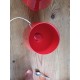 Paire de Lampes Vintage en Opaline Rouge