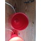 Paire de Lampes Vintage en Opaline Rouge