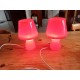 Paire de Lampes Vintage en Opaline Rouge