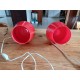 Paire de Lampes Vintage en Opaline Rouge