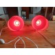 Paire de Lampes Vintage en Opaline Rouge