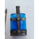 Flacon à Parfum Verre Bleu et Métal Argenté