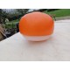 Suspension Vintage Opaline Orange et Blanche