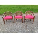 3 Fauteuils des Années 30 en Noyer