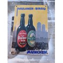 Plaque émaillée Bière Paulaner Brau Munchen