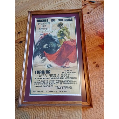 Affiche Originale Corrida Collioure 1971