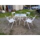 Salon de Jardin Table Fer et Verre et 4 Fauteuils Tolix T2 Xavier Pauchard