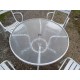 Salon de Jardin Table Fer et Verre et 4 Fauteuils Tolix T2 Xavier Pauchard