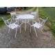 Salon de Jardin Table Fer et Verre et 4 Fauteuils Tolix T2 Xavier Pauchard