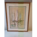 Aquarelle Marine aux 3 Bateaux