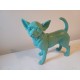 Chien Bleu Vintage en Platre