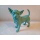 Chien Bleu Vintage en Platre