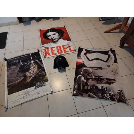 3 Affiches Stars Wars + Masque Dark Vador