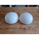 2 Globes Plafonnier Opaline Blanche