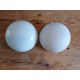 2 Globes Plafonnier Opaline Blanche