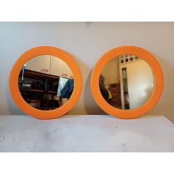 Paire de Miroirs Vintage Plastic Orange