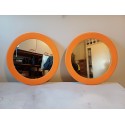 Paire de Miroirs Vintage Plastic Orange