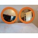 Paire de Miroirs Vintage Plastic Orange