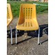 6 Chaises de Jardin Vintage Fer et Plastic Orange