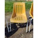 6 Chaises de Jardin Vintage Fer et Plastic Orange