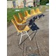 6 Chaises de Jardin Vintage Fer et Plastic Orange