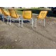 6 Chaises de Jardin Vintage Fer et Plastic Orange