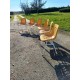 6 Chaises de Jardin Vintage Fer et Plastic Orange